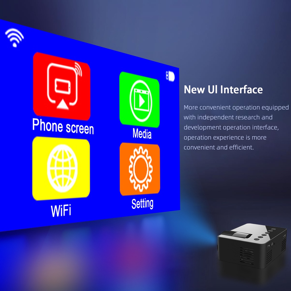 Máy Chiếu mini yt100 Kết Nối wifi Thông Minh Đa Màn Hình Cho iphone android