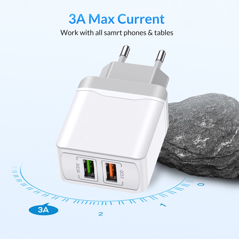 Củ Sạc Nhanh 18w qc3.0 eu Cho Điện Thoại xiaomi huawe samsung