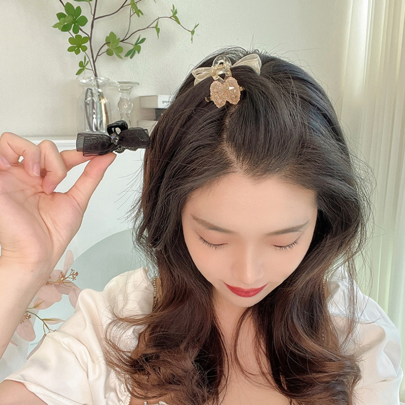 Kẹp Tóc Nơ Lưới Đính Đá vintage Cho Nữ Giá Đỡ