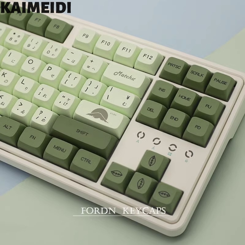 Kaimeidi Matcha PBT thăng hoa Keycaps Bàn phím cơ Keycaps XDA chiều cao tùy chỉnh DIY cá tính Keycaps