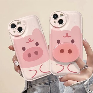 Ốp Điện Thoại Chống Sốc Có Giá Đỡ Hình Heo Hồng Cho iphone 7 7plus 8 8plus xs xr 11 12 13 14 15 pro plus promax