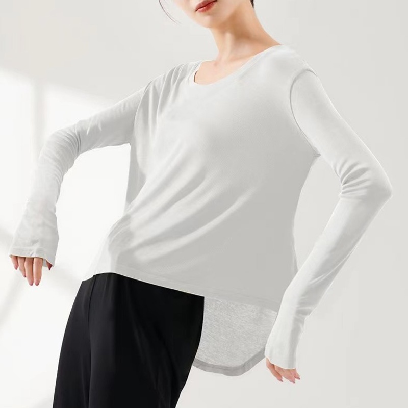 Enlee Áo Thun Tay Dài Dáng Rộng Thoải Mái Dùng Tập yoga / Nhảy Múa Trong Nhà Dành Cho Nữ
