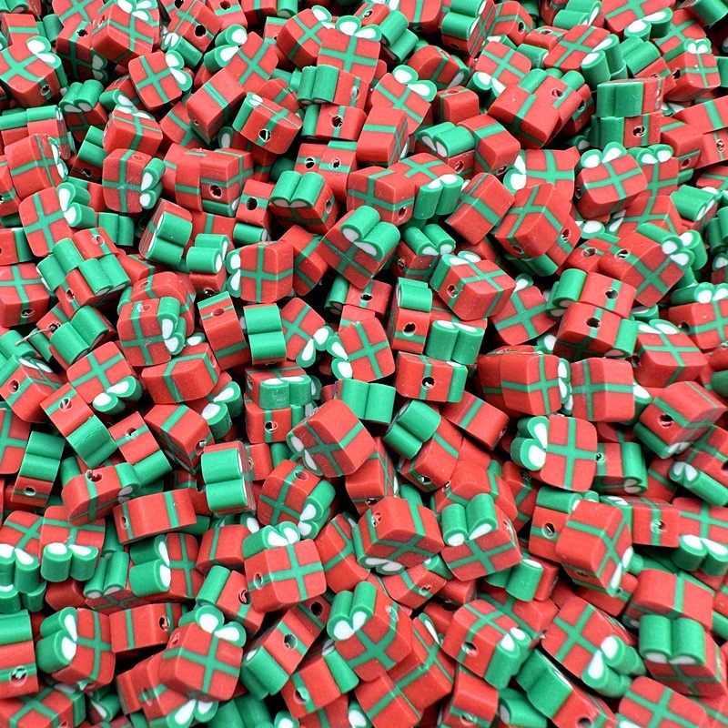 Set 30 Hạt Đất Sét polymer 10mm Hình Ông Già Noel / Người Tuyết / Cây Thông / Người Tuyết diy Làm Trang Sức