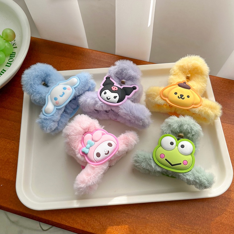 Kẹp Tóc Lông Xù Kiểu Hoạt Hình Đáng Yêu Cho Bé Gái Mùa Thu Đông 2023