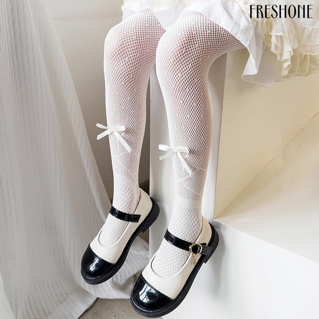 Quần Tất Lưới nylon Thấm Hút Mồ Hôi Đính Nơ Đa Năng Thiết Kế Dễ Thương Công Sở Cho Bé