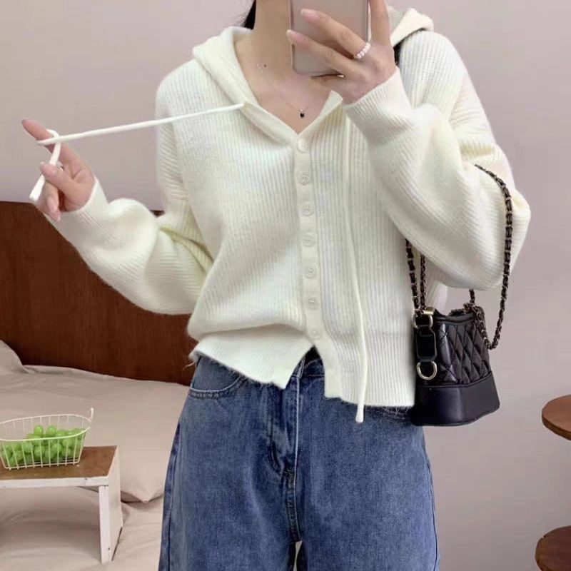 Áo Khoác cardigan Có Mũ Trùm Eo Cao Thời Trang Xuân Thu Phong Cách Mới 2023