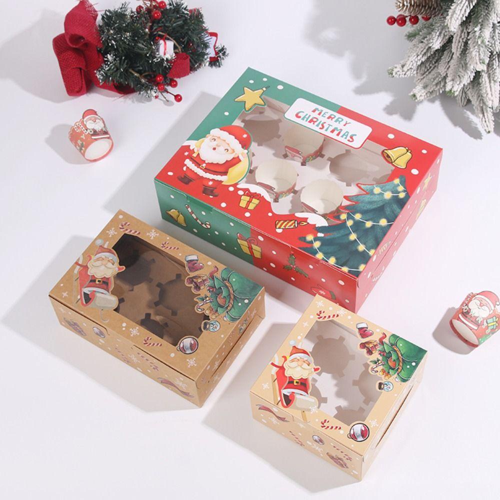 Zaijie Set 24 Hộp Đựng Bánh Quy / Kẹo / Sô Cô La Có Cửa Sổ Thời Trang Cho Tiệc Giáng Sinh