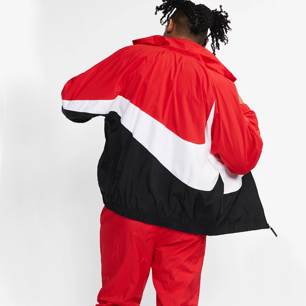 Áo Khoác Gió Unisex Cho Nam Nữ Nike Sportswear Big Swoosh Woven Jacket - Đỏ/Đen