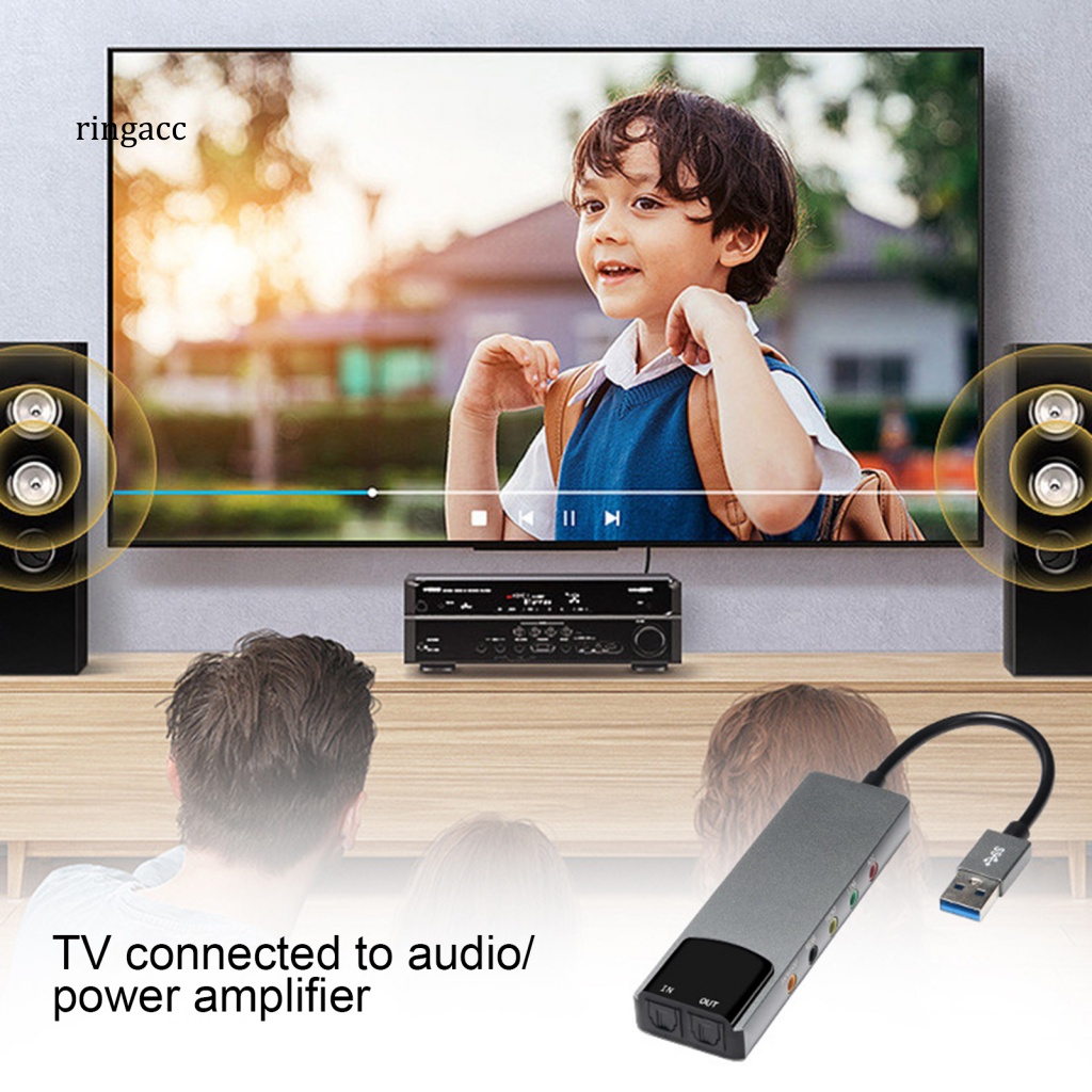 Thẻ Âm Thanh Bên Ngoài rga 6 Kênh usb spdif Đa Năng ac-3 Hỗ Trợ Lý Tưởng Cho Máy Tính dts-Compa 5.1