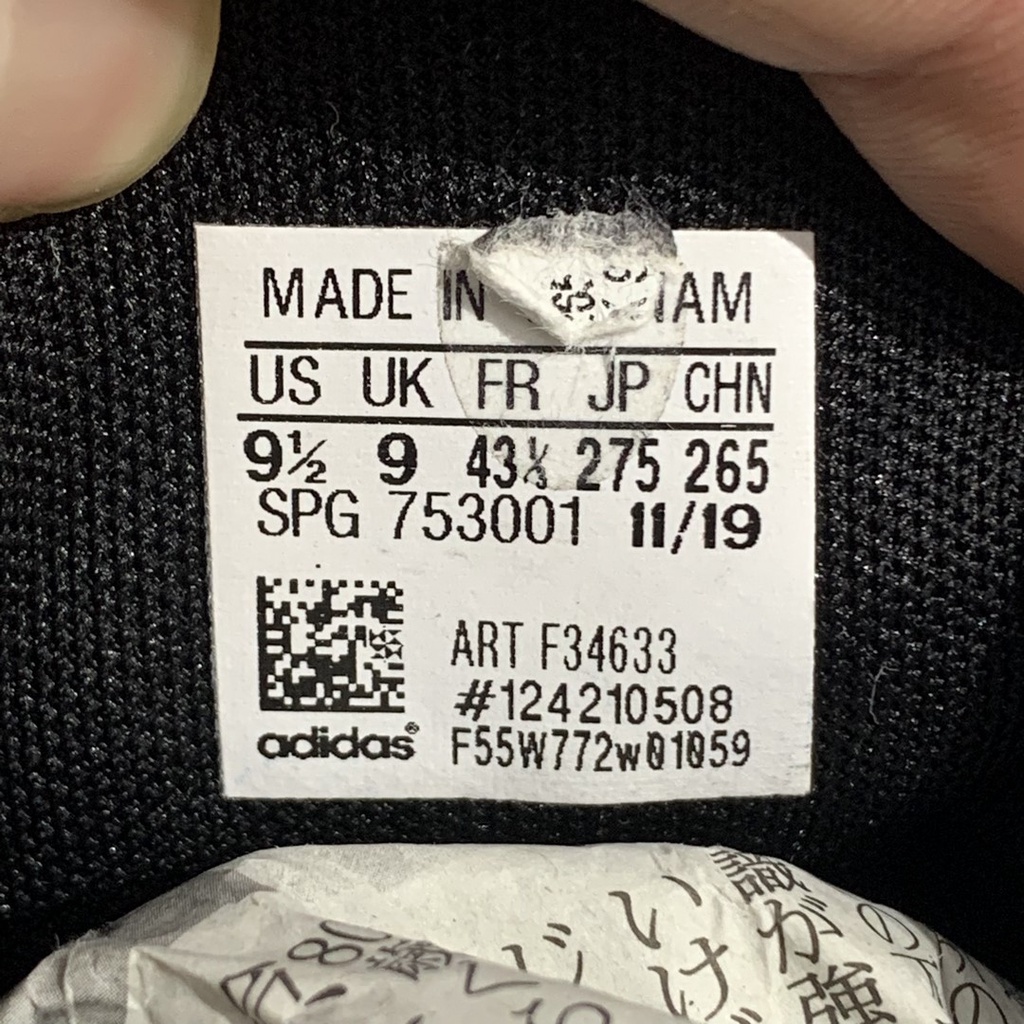 2hand giày adidas VS Pace Core Black F34633 SIZE 43 1/3 9560