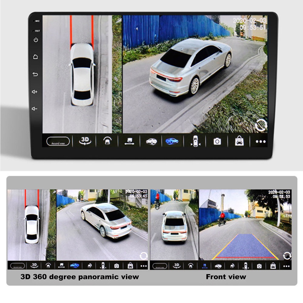 360° Camera Hành Trình 1080p ahd Phía Trước / Sau / Trái / Phải 360 3d Cho Xe Hơi android radio