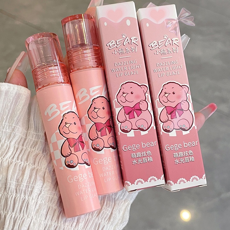 Yrshop Son Kem Hiệu Ứng Gương Dễ Thương Vui Nhộn Không Thấm Nước Không Dễ Phai Màu Trang Điểm Tự Nhiên Cho Người Mới Bắt Đầu Ge bear Màu Sắc