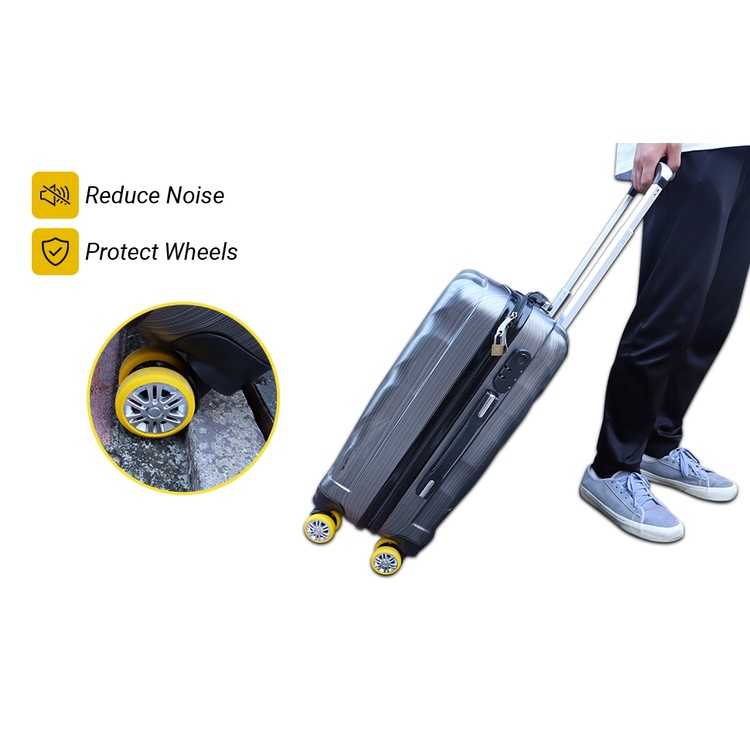 Bộ 4 Món Gồm Túi Hành Lý Silicon Màu Trơn Bảo Vệ Cho Hành Lý / Bánh Xe Kéo