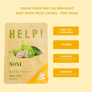 Mặt nạ dưỡng da Bergamo Help Mask Pack dưỡng ẩm căng bóng da (Miếng)