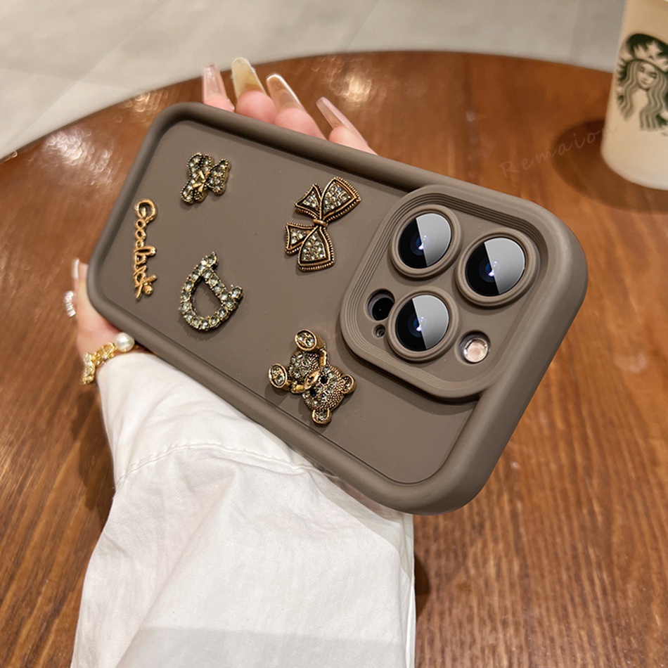 Sang Trọng Ốp Điện Thoại Silicon Mềm Hình Gấu Cho iphone 11 12 13 14 15 pro max 11pro x xr xs max 6 6s 7 8 plus se 2020 13pro 14pro