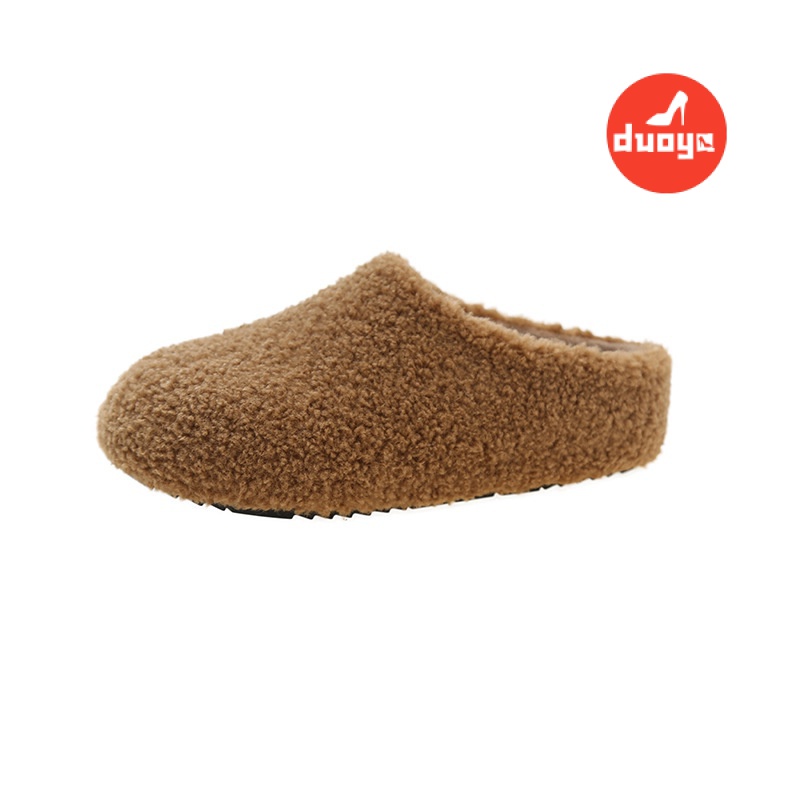 Duooya Dép Bông San Hô cotton Lông Cừu Dày Dặn Ấm Áp Đi Trong Nhà / Ngoài Trời Cho Nữ