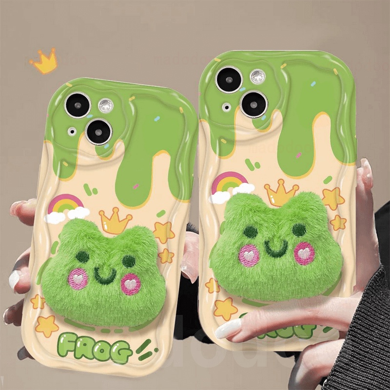 Ốp lưng Cartoon Soft Redmi Note 13 Pro+ 12S 4G 12 Pro Plus 5G 13C 12C A1 A2 11S 11 10C 10 9T 9C 9A POCO X5 Cute Frog Winnie the Pooh Bear Plush Stand Phone Case Full Wavy Cream Edge Fine Hole Airbag Anti-fall Back Cover NY 70
