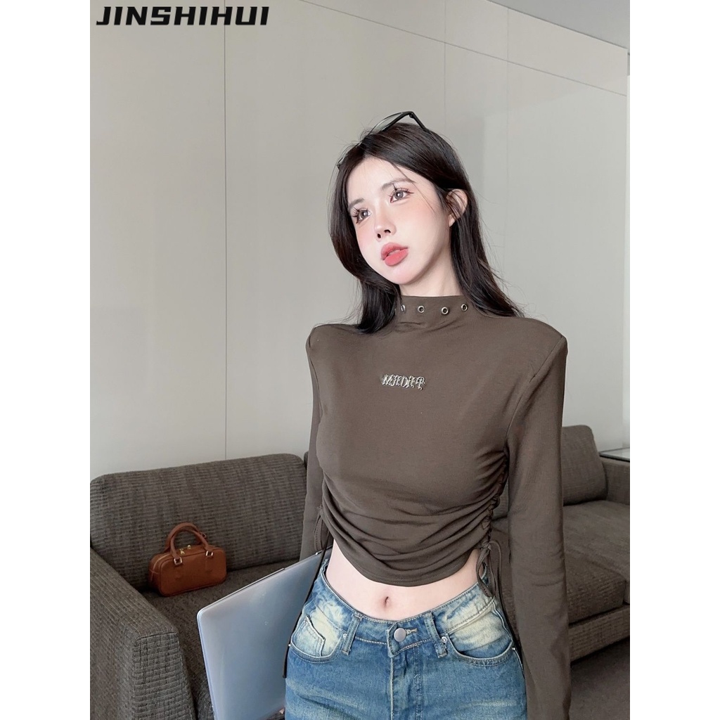 JINSHIHUI áo phông áo thun nữ croptop baby tee Xu hướng Thời trang xu hướng thời trang WMY23B0KL8 46Z231112