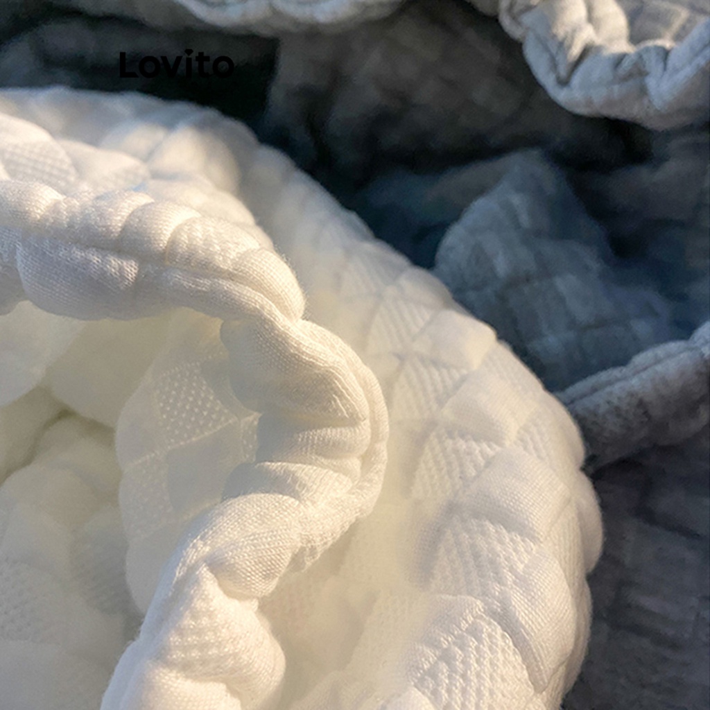 Áo khoác Lovito cơ bản trang trí màu trơn thường ngày cho nữ LNE21207