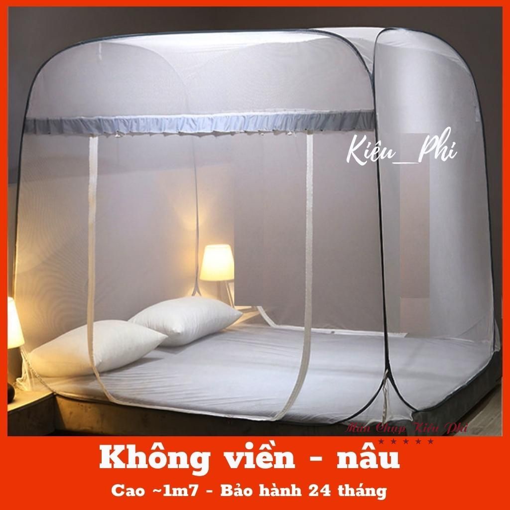 Màn khung chụp tự bung người lớn Kiều Phi - Mùng chụp tự bung cao cấp đỉnh vuông 1m6 1m8 2m2 chống muỗi