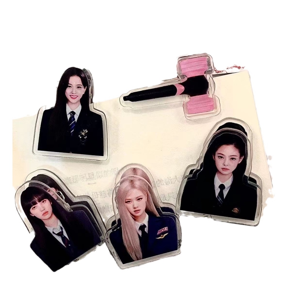 Kẹp Giấy Kiểm Tra Dữ Liệu Bằng acrylic Trong Suốt Hình blackpink jisoo jennie Ros lisa pp