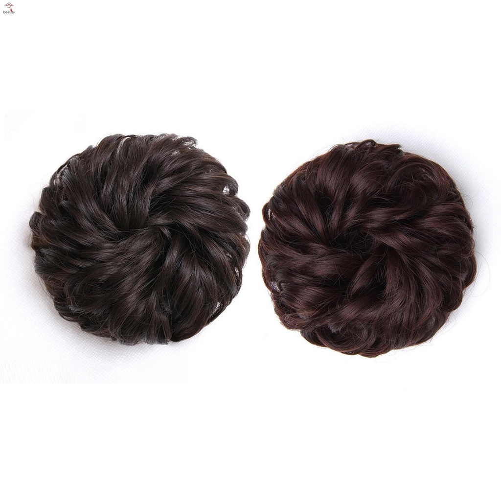 Dây Buộc Tóc Giả Xoăn Co Giãn Màu Đen / Nâu Dành Cho Nữ