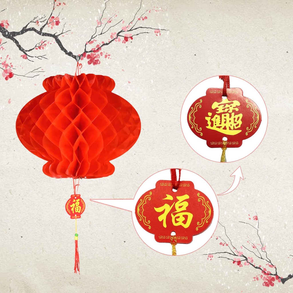 Set 10 Lồng Đèn Trung Hoa Màu Đỏ Trang Trí Lễ Hội / Năm Mới / Lễ Hội / Đám Cưới / Nhà Hàng