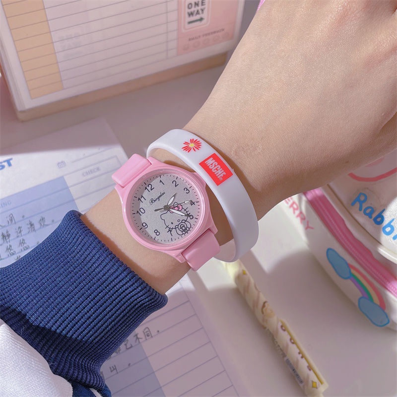 Mới Đồng Hồ Đeo Tay Họa Tiết hello kitty Dễ Thương Cho Học Sinh Tiểu Học