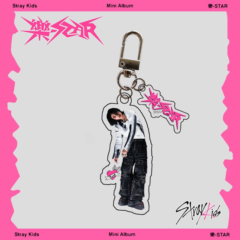 Móc Khóa Hai Mặt acrylic Hình kpop stray kids le-star Mới Quyến Rũ