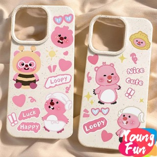 loopy Vỏ iPhone Màu Trắng Thân Thiện Với Môi Trường Vỏ Mềm Bảo Vệ Camera Chống Sốc Dễ Thương Cutoon Bee Bandana Hải Ly Tương Thích Với Cho oppo a17 a57 a77 4g a96 a16 a16s a74 a55 a54 4g 5g a33 2020 a52 a72 a92 a15s a15s a31 a12e a3s a9 a5 ốp rơm lúa mì