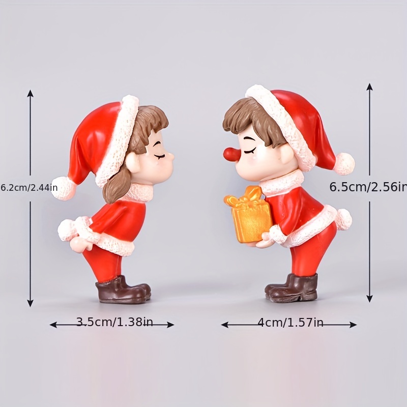 Set 2 Tượng Cặp Đôi mini Trang Trí Giáng Sinh