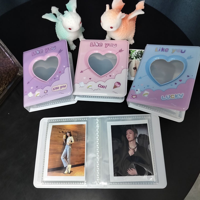 Album Đựng Thẻ idol mini Ba inch Họa Tiết Trái Tim