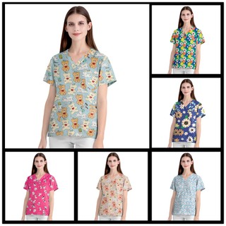 Mới Áo Thun cotton Tay Ngắn Cổ Chữ v In Họa Tiết Thời Trang unisex