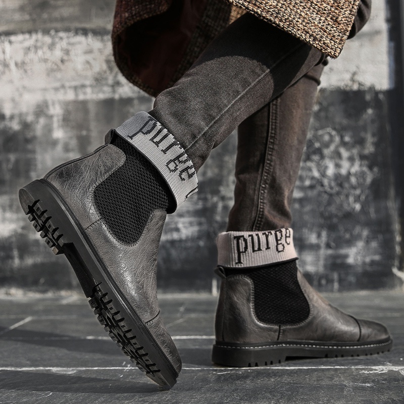 Giày Bốt Da In Hình Đôi Giày Phong Cách Cổ Điển Dành Cho Nam