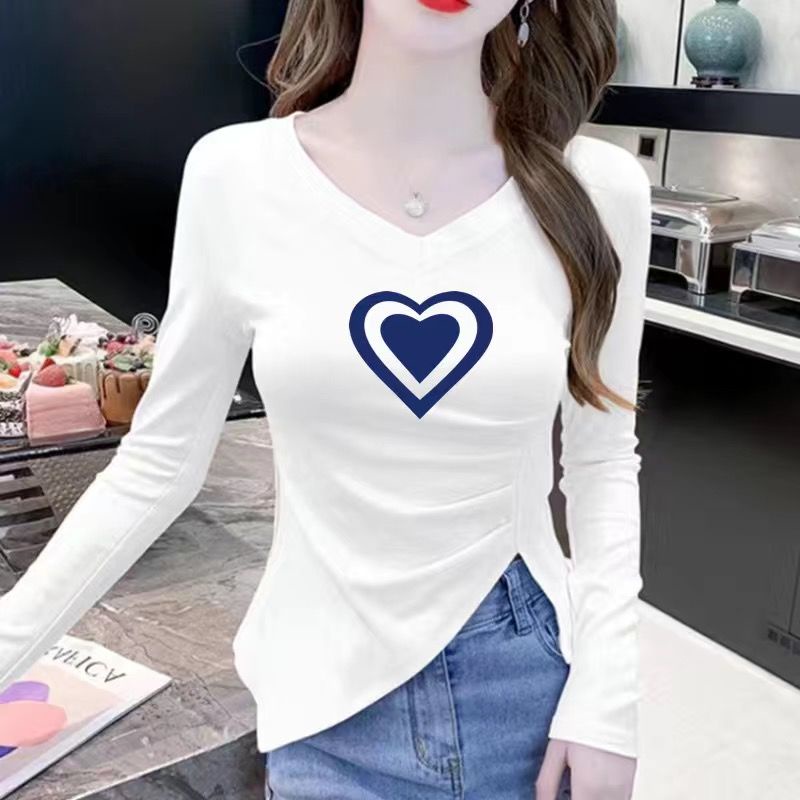 Áo Thun Nữ Tay Dài Cổ Chữ v Thời Trang Quyến Rũ