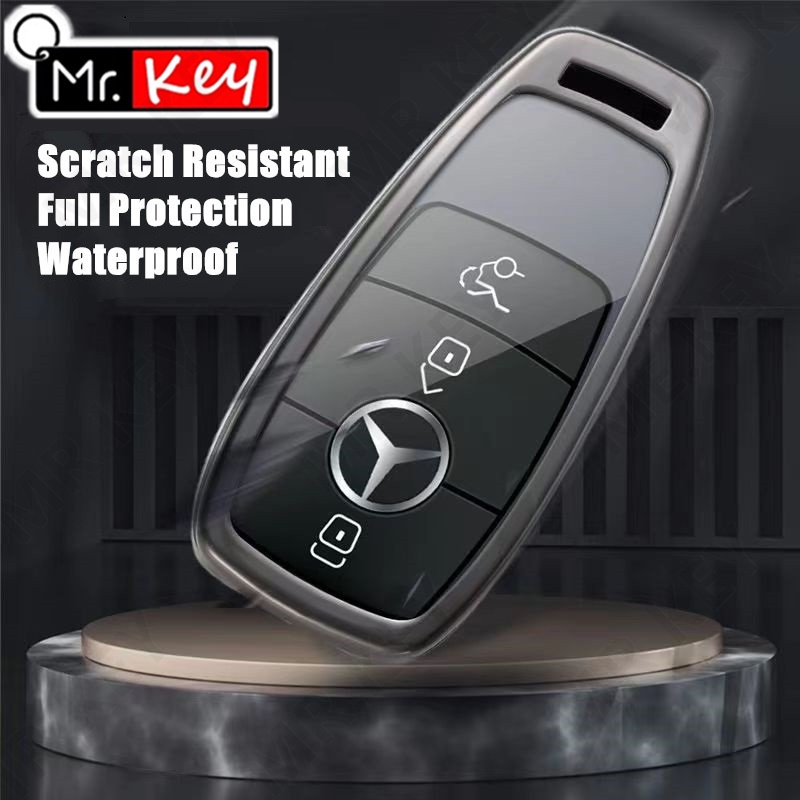 Vỏ Da Hợp Kim Nhôm Bảo Vệ Chìa Khóa Xe Hơi mercedes benz a b c e s g class w204 w205 w212 w213 w176 w177 glc cla amg