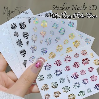  Sticker Nail 3D | Pháo Hoa Tết 2025 | Hình Dán Móng Tay DH582 