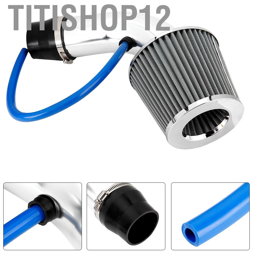 Titishop12 3 Inch 75mm Aluminum Alloy Universal Car Cold Air Intake Filter Induction Pipe Hose Kit New