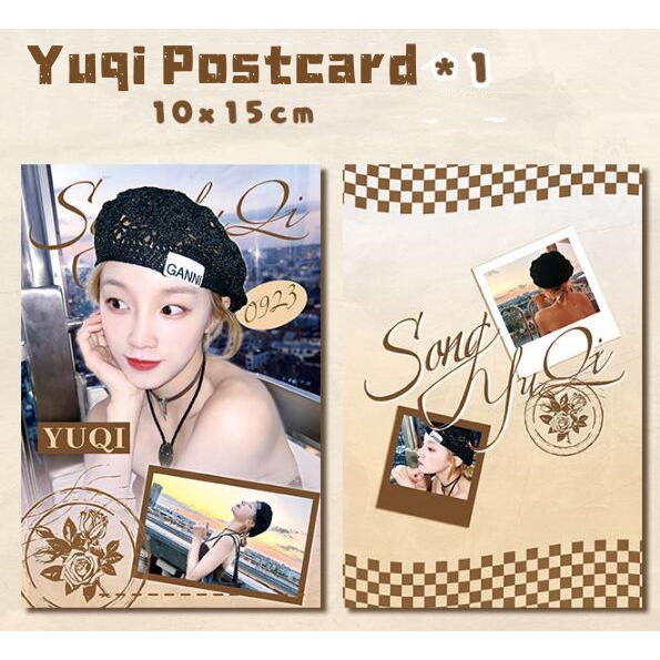 Bộ 6 Tấm Áp Phích Bưu Thiếp yuqi soyeon Sushuhua minnie miyeon Chủ Đề Quạt Cầm Tay Hỗ Trợ Hình Ảnh lomo sx