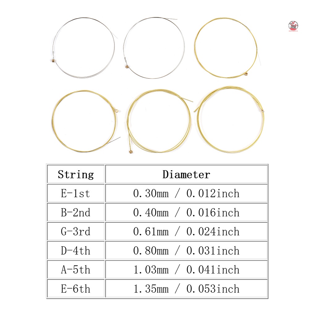 Set 6 Dây Đàn Ghi Ta 6 Dây Bằng Thép Chống Rỉ Sét