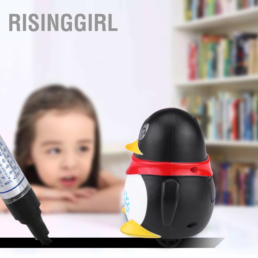 RisingGirl Chú chim cánh cụt cảm ứng tự động đáng yêu theo đường vẽ Mô hình vật đồ chơi có bút và giấy
