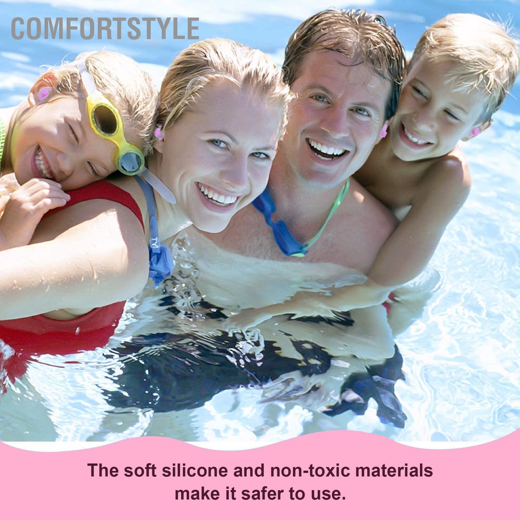 Comfortstyle 1 Cặp Nút Tai Bơi Mềm Silica Gel Chống Thấm Nước Bụi Thể Thao Dưới Nghe Nhét