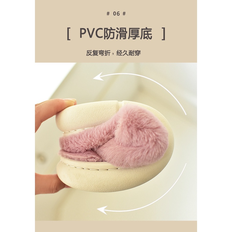 Mới Dép cotton Đi Trong Nhà Đế Dày Chống Trượt Thời Trang Thu Đông 2023 Cho Nữ