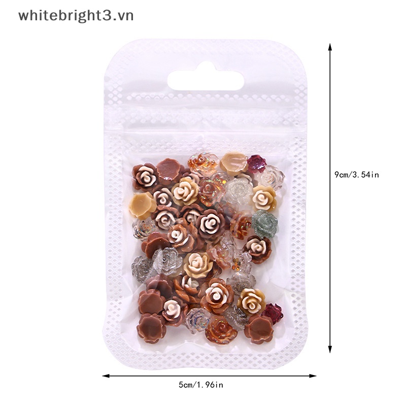 Set 50 Hạt Nhựa resin Hình Hoa Trà Đính Móng Tay Thời Trang Thu Đông