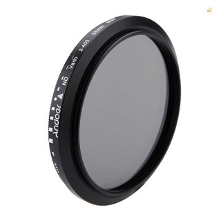 Andoer 55mm nd fader neutral density adjustable nd2 to nd400 variable filter for canon dslr camera