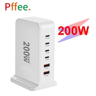Pffee Cốc Sạc Nhanh 6 Cổng usb c gan 3 100w 30w 200w Cho Điện Thoại / Máy Tính Bảng / laptop