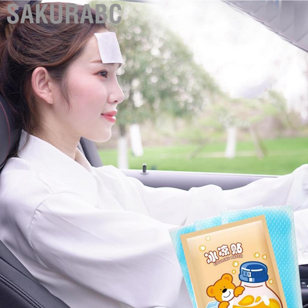 Sakurabc Cooling Forehead Strips  Soothing Spiny Cloth Patch Physical Fever Reduction for High Temperature