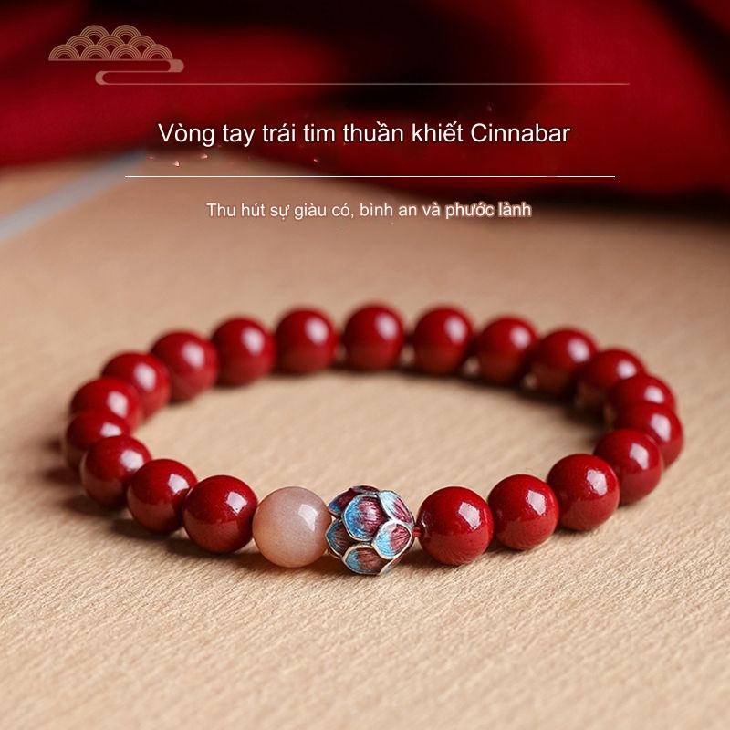 Vòng Tay Chuỗi Hạt Phật Giáo May Mắn Cao Cấp Dành Cho Nam Nữ Vòng tay Vermilion Bình an may mắn Kết cấu Vermilion Vòng tay phong thủy