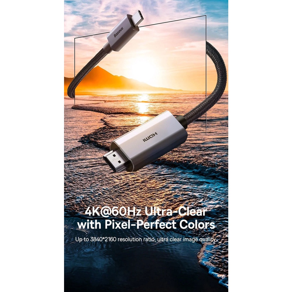 Cáp HDMI 4K Cao Cấp Baseus High Definition Series Graphene HDMI to HDMI Adapter Cable