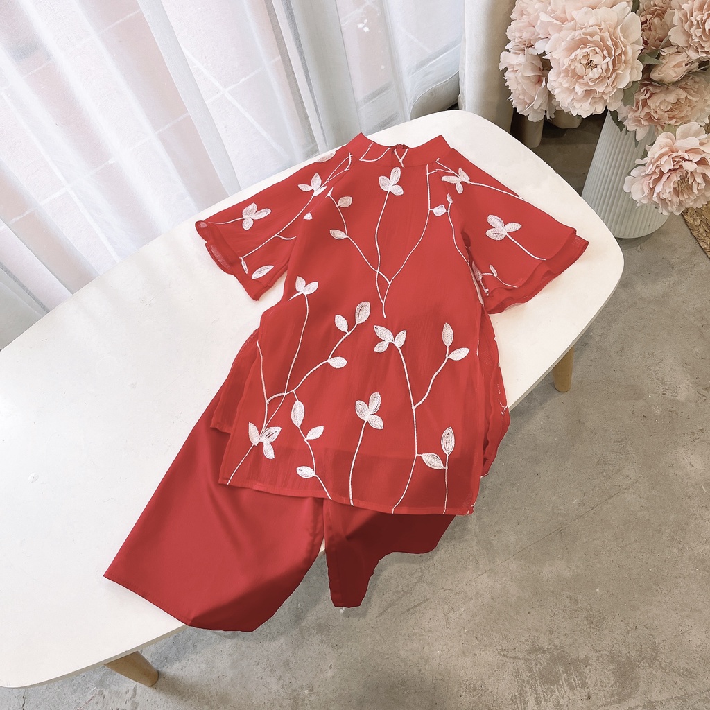 Áó Dài Tơ Thêu Hoa Sang Chảnh 9-33kg